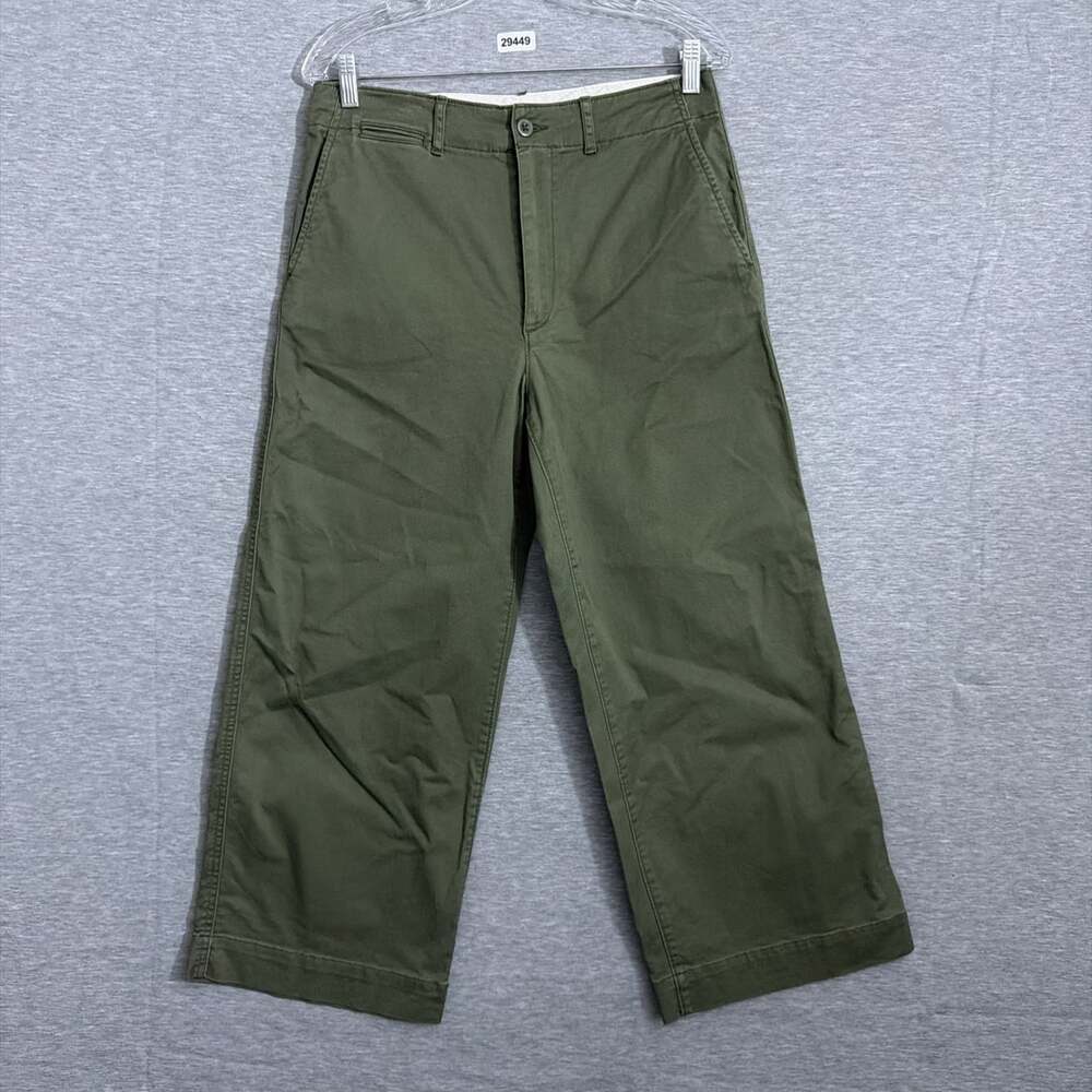 Polo Ralph Lauren Women's Size 6 Green Cropped Wide Leg Chino Pants